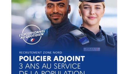 La Police nationale recrute des policiers adjoints sur la zone Nord. Rejoignez-nous !
