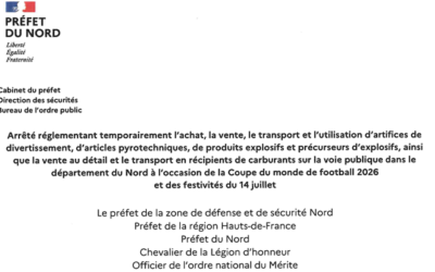 Arrêté préfectoral – reglementant l’achat, la vente, le transport et l’utilisation d’artifices